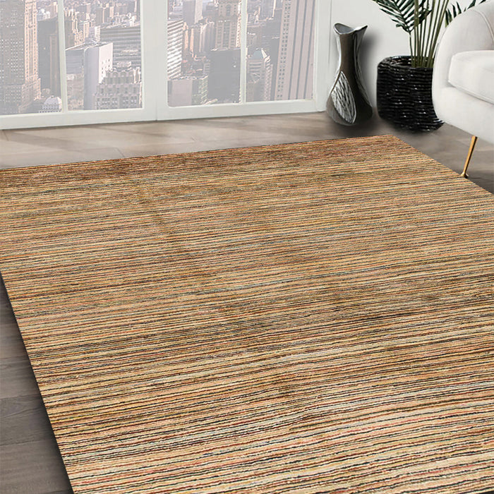 Machine Washable Abstract Sandy Brown Rug in a Family Room, wshabs1385