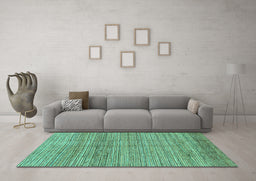 Machine Washable Abstract Turquoise Modern Area Rugs in a Living Room,, wshabs1385turq
