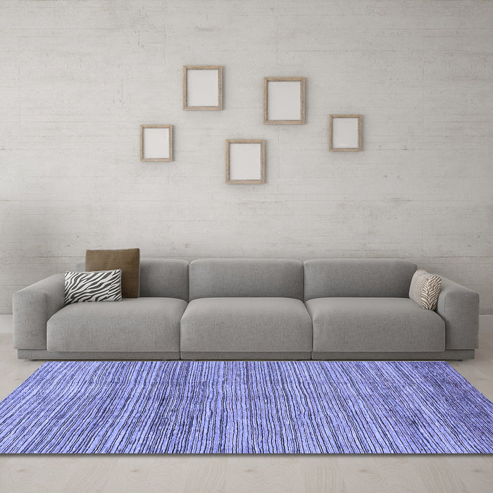 Machine Washable Abstract Blue Modern Rug in a Living Room, wshabs1385blu
