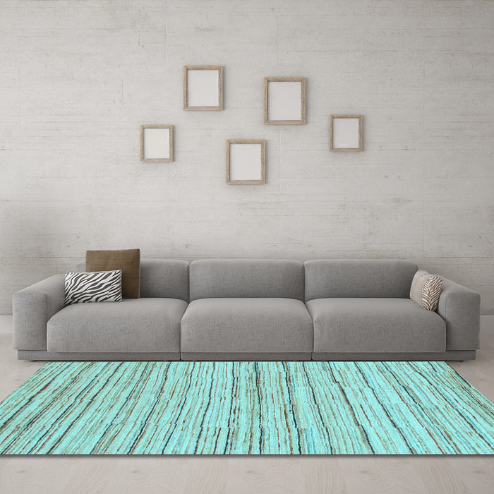 Machine Washable Abstract Light Blue Modern Rug in a Living Room, wshabs1386lblu