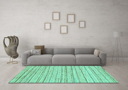 Machine Washable Abstract Turquoise Modern Area Rugs in a Living Room,, wshabs1386turq