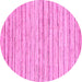 Round Machine Washable Abstract Pink Modern Rug, wshabs1386pnk