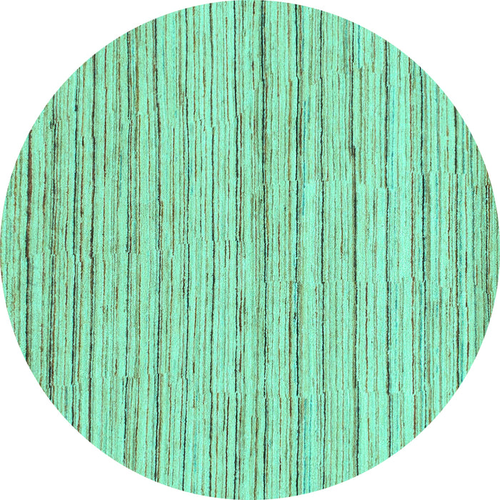 Round Abstract Turquoise Modern Rug, abs1386turq