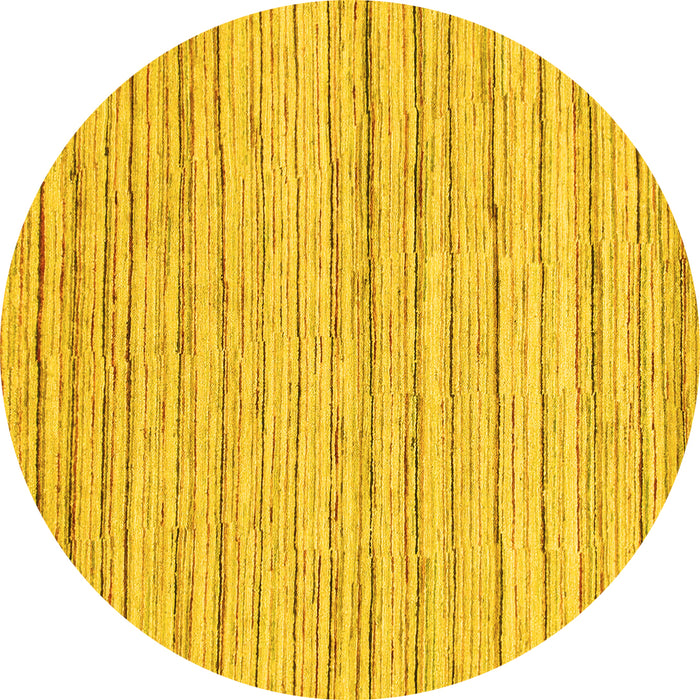 Round Machine Washable Abstract Yellow Modern Rug, wshabs1386yw