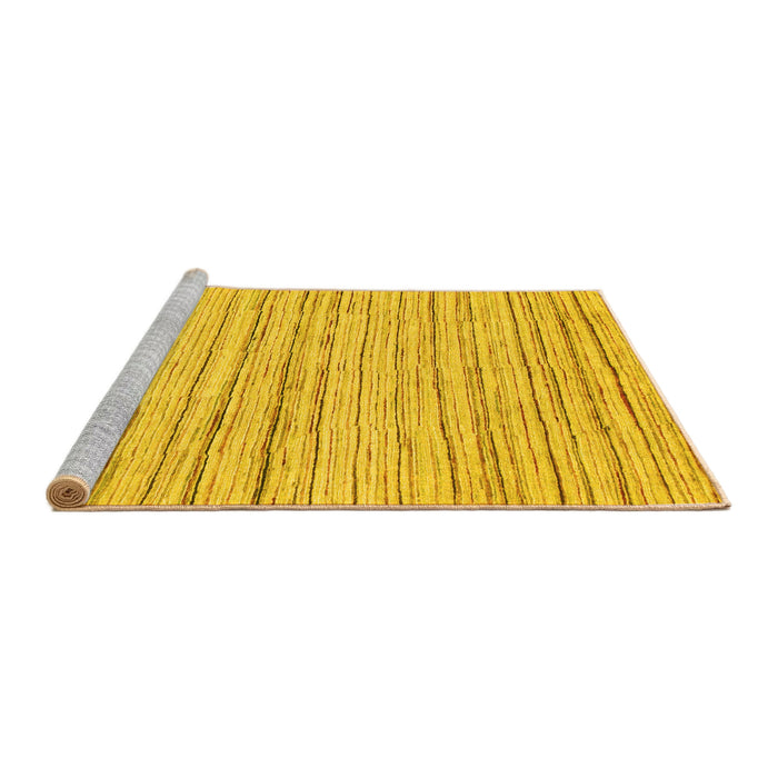 Sideview of Machine Washable Abstract Yellow Modern Rug, wshabs1386yw