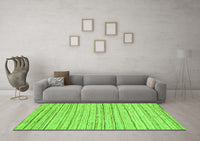 Machine Washable Abstract Green Modern Rug, wshabs1386grn