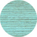 Round Abstract Light Blue Modern Rug, abs1386lblu