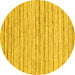 Round Abstract Yellow Modern Rug, abs1386yw