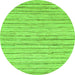 Round Machine Washable Abstract Green Modern Area Rugs, wshabs1386grn