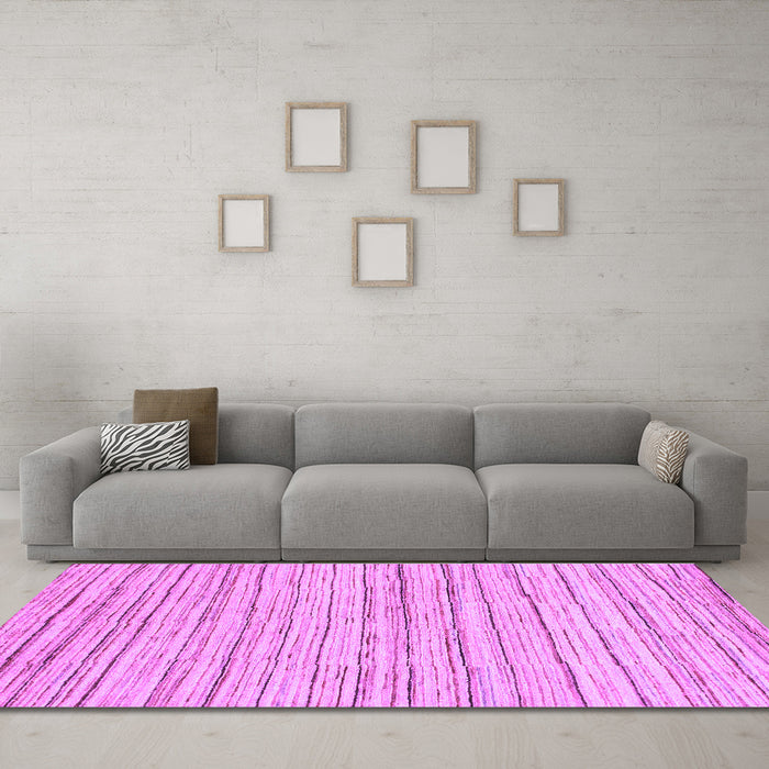 Machine Washable Abstract Purple Modern Area Rugs in a Living Room, wshabs1386pur