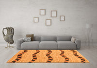 Machine Washable Abstract Orange Modern Rug, wshabs1387org