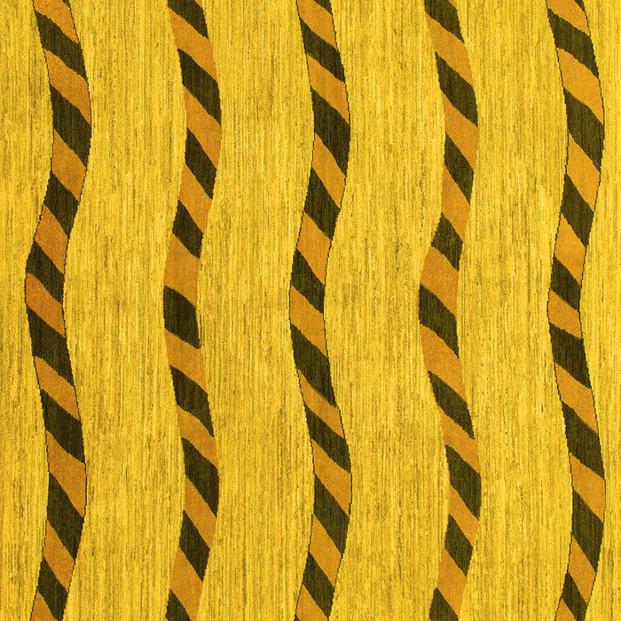 Square Machine Washable Abstract Yellow Modern Rug, wshabs1387yw