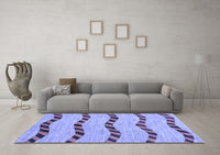 Machine Washable Abstract Blue Modern Rug, wshabs1387blu