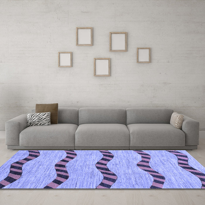 Machine Washable Abstract Blue Modern Rug in a Living Room, wshabs1387blu
