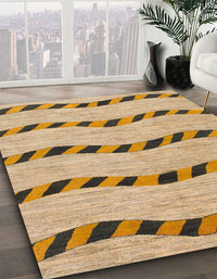 Abstract Light Brown Modern Rug, abs1387