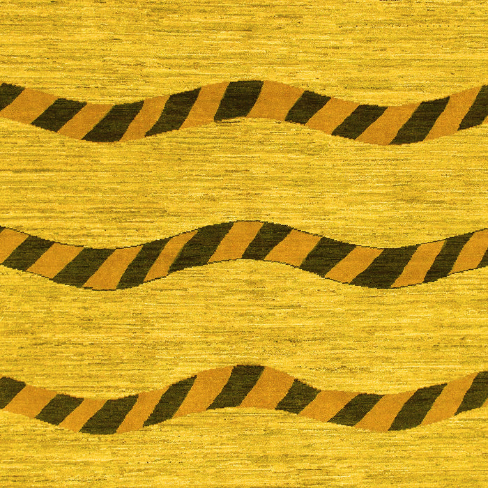 Machine Washable Abstract Yellow Modern Rug, wshabs1387yw