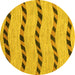 Round Abstract Yellow Modern Rug, abs1387yw