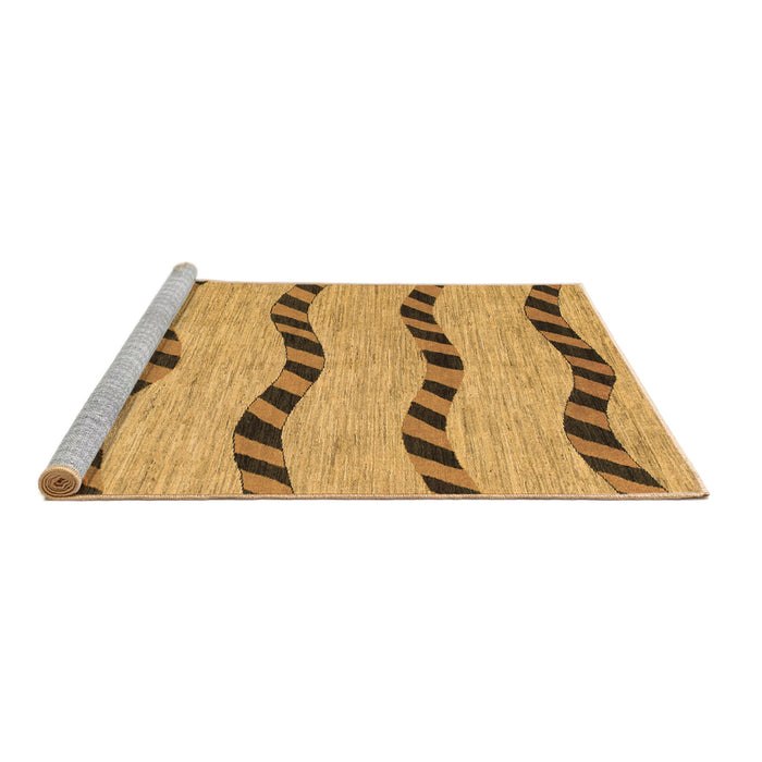 Sideview of Machine Washable Abstract Brown Modern Rug, wshabs1387brn