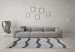 Machine Washable Abstract Gray Modern Rug in a Living Room,, wshabs1387gry