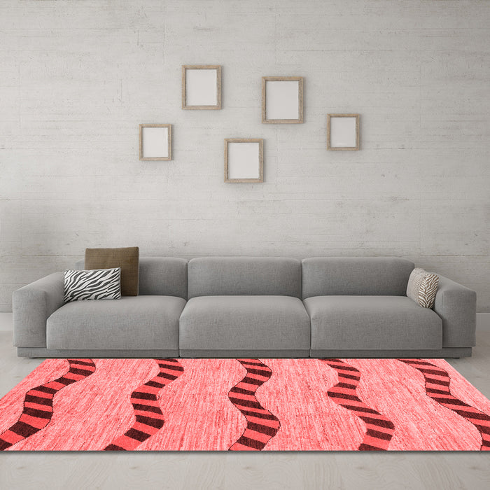 Modern Red Washable Rugs