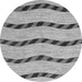 Round Machine Washable Abstract Gray Modern Rug, wshabs1387gry