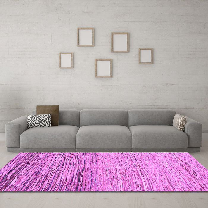 Machine Washable Abstract Purple Modern Area Rugs in a Living Room, wshabs1388pur