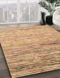 Abstract Chocolate Brown Modern Rug, abs1388