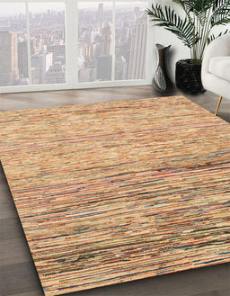 Abstract Chocolate Brown Modern Rug in Family Room, abs1388