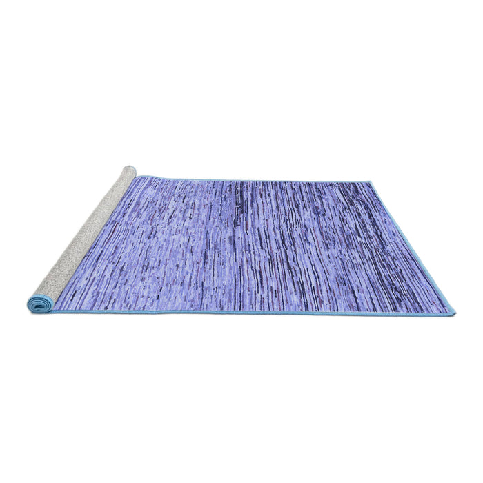 Sideview of Machine Washable Abstract Blue Modern Rug, wshabs1388blu