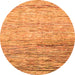 Round Abstract Orange Modern Rug, abs1388org