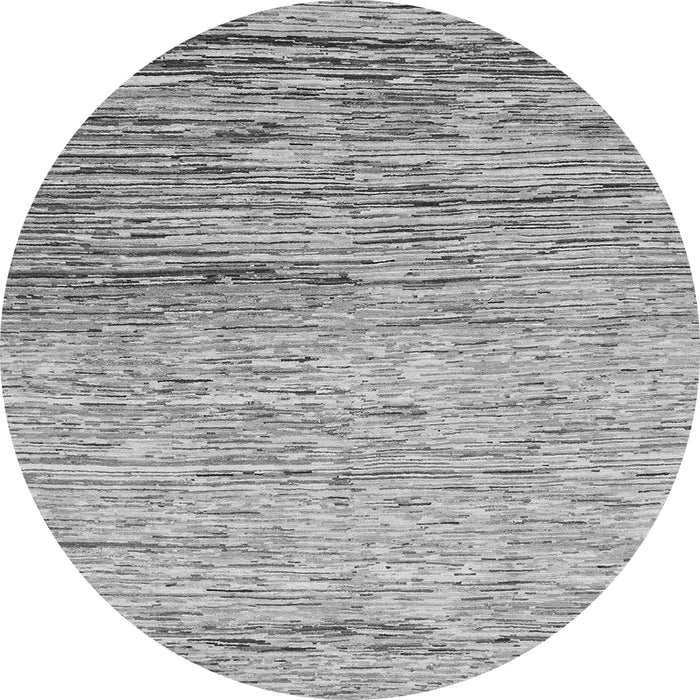 Round Machine Washable Abstract Gray Modern Rug, wshabs1388gry