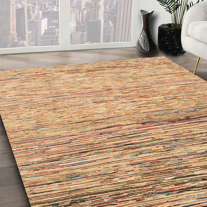 Abstract Chocolate Brown Modern Rug in Family Room, abs1388
