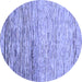 Round Abstract Blue Modern Rug, abs1388blu