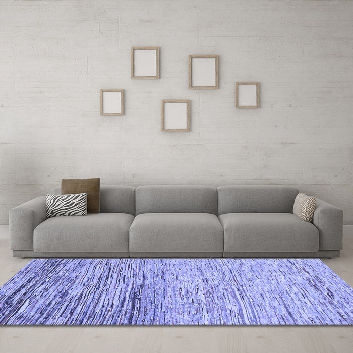 Machine Washable Abstract Blue Modern Rug in a Living Room, wshabs1388blu