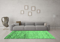 Machine Washable Abstract Emerald Green Modern Rug, wshabs1388emgrn