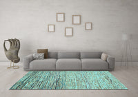 Machine Washable Abstract Light Blue Modern Rug, wshabs1388lblu