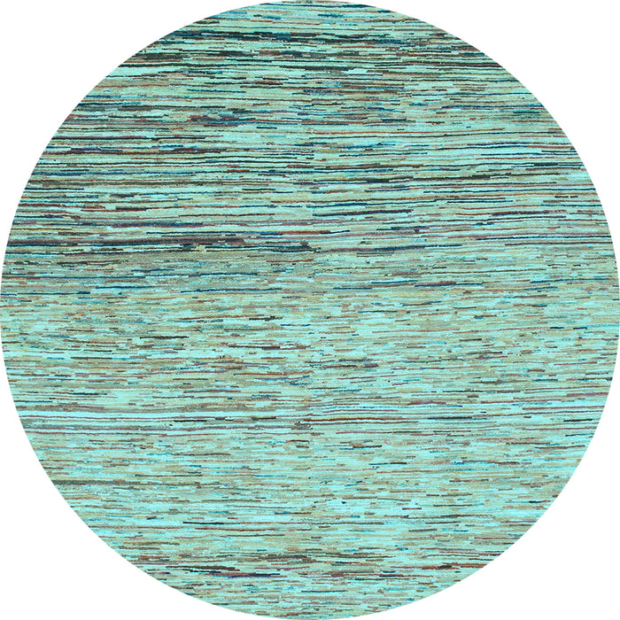 Round Abstract Light Blue Modern Rug, abs1388lblu