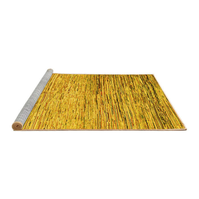 Sideview of Machine Washable Abstract Yellow Modern Rug, wshabs1388yw