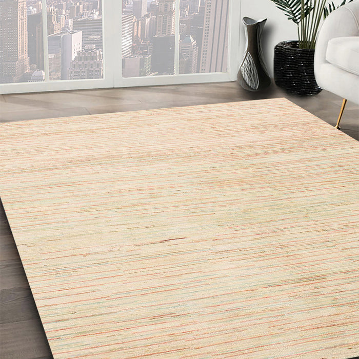 Abstract Yellow Solid Rug in Family Room, abs1389
