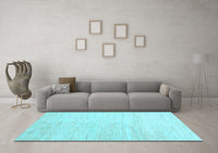 Machine Washable Solid Light Blue Modern Rug, wshabs1389lblu