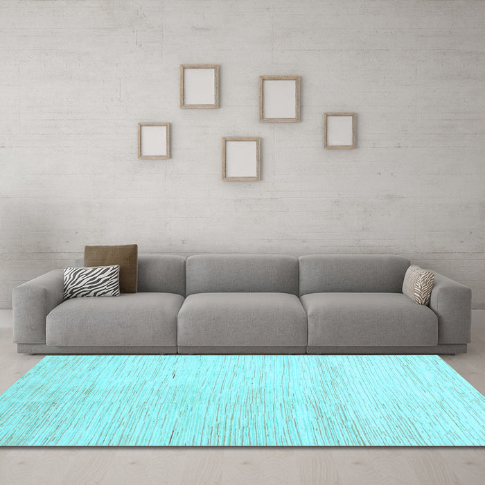 Machine Washable Solid Light Blue Modern Rug in a Living Room, wshabs1389lblu