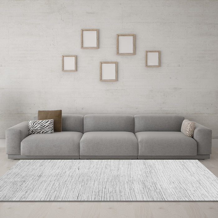 Machine Washable Solid Gray Modern Rug in a Living Room,, wshabs1389gry