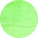 Round Solid Green Modern Rug, abs1389grn