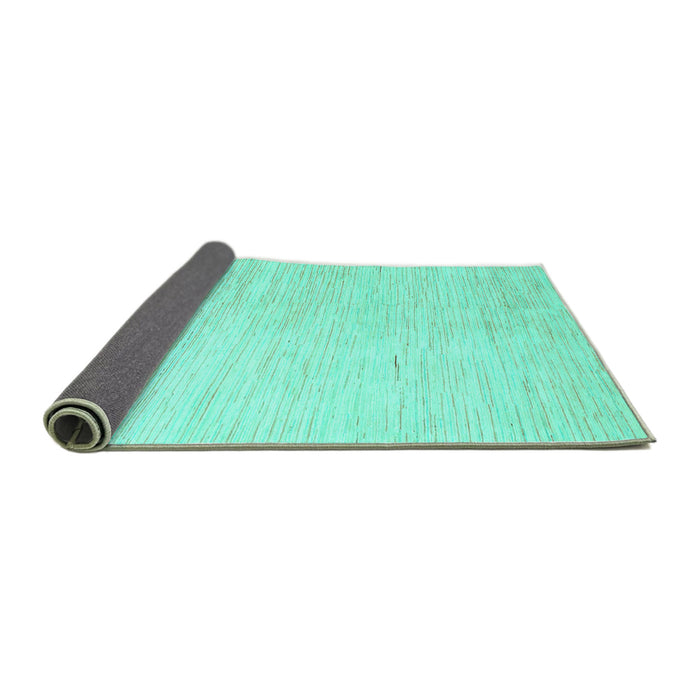 Sideview of Solid Turquoise Modern Rug, abs1389turq
