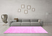 Machine Washable Solid Pink Modern Rug in a Living Room, wshabs1389pnk