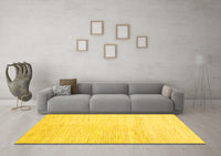 Machine Washable Solid Yellow Modern Rug, wshabs1389yw