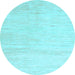 Round Solid Light Blue Modern Rug, abs1389lblu