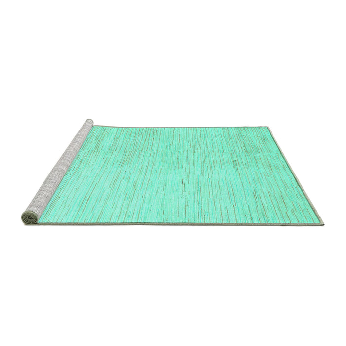 Sideview of Machine Washable Solid Turquoise Modern Area Rugs, wshabs1389turq