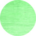 Round Solid Emerald Green Modern Rug, abs1389emgrn