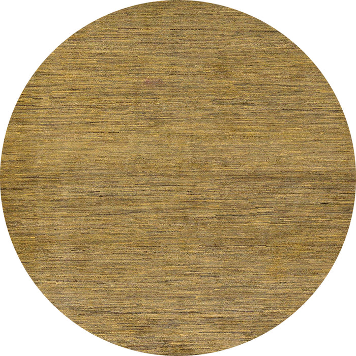 Round Abstract Orange Gold Modern Rug, abs138